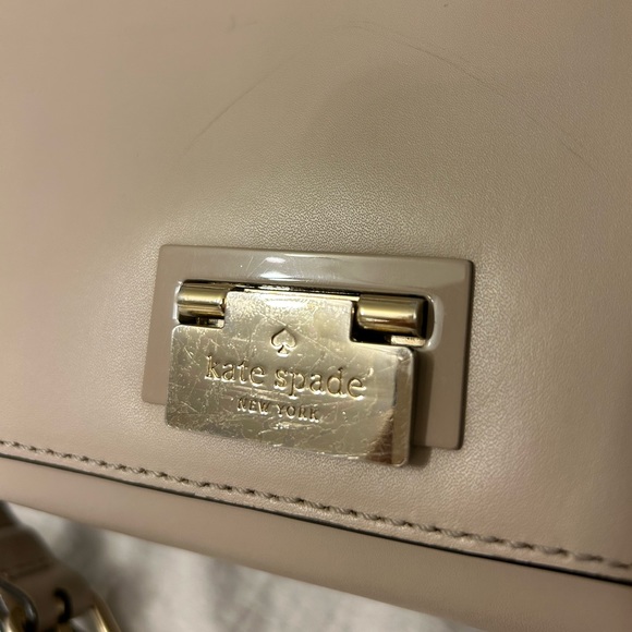 Kate Spade Laurel Magnolia Leather Purse Taupe Beige Classic - Picture 11 of 11